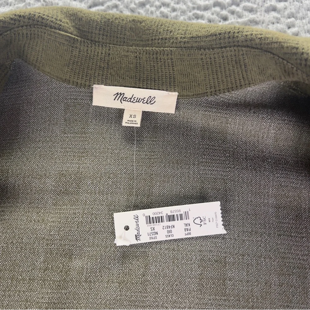 NWT Madewell Brusshed Redford Blazer Womens XS Green Plaid Relaxed Jacket - Picture 5 of 9